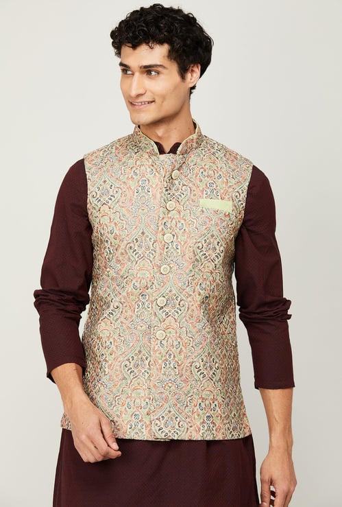 MANYAVAR Men Printed Waistcoat