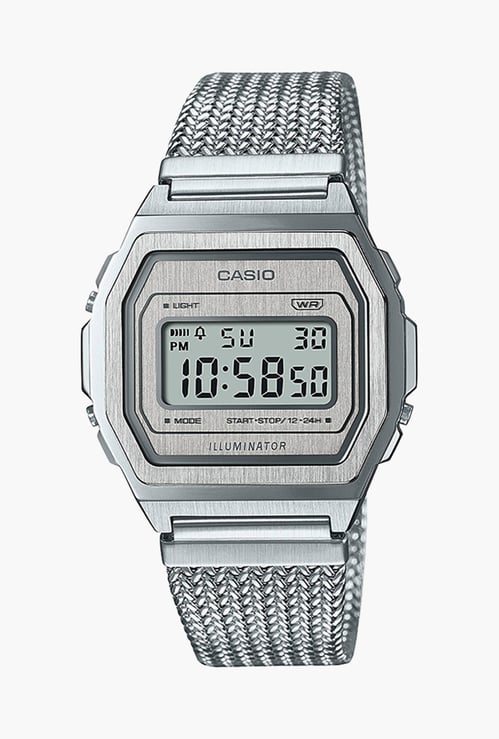 CASIO Vintage Unisex Solid Digital Watch with Mesh Strap - D278