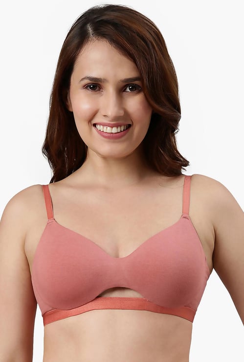 ENAMOR Solid Padded Non-Wired Balconette Bra