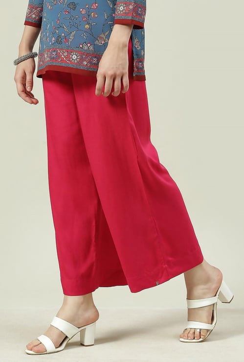 BIBA Women Solid Cropped Palazzos