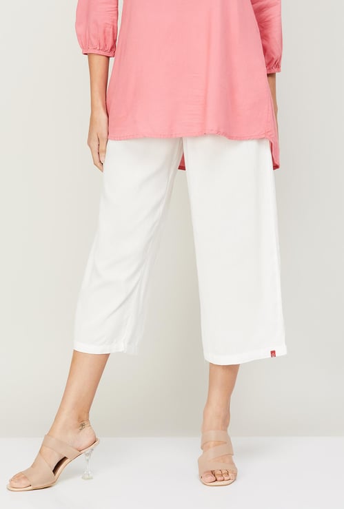 BIBA Women Solid Cropped Palazzos