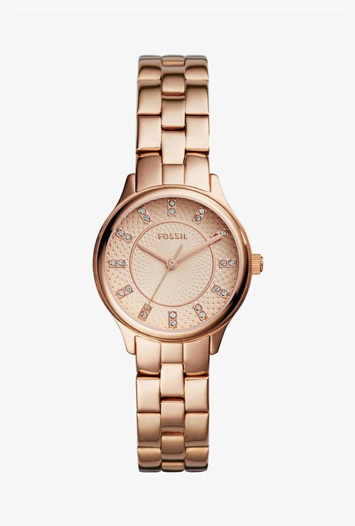 FOSSIL Women Embellished Analog Watch with Metal Strap - BQ1571IT