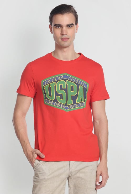U.S. POLO ASSN. Men Graphic Printed Slim Fit Crew Neck T-Shirt