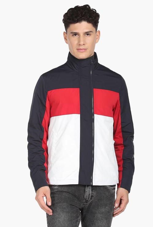 U.S. POLO ASSN. Men High Neck Colourblock Jacket