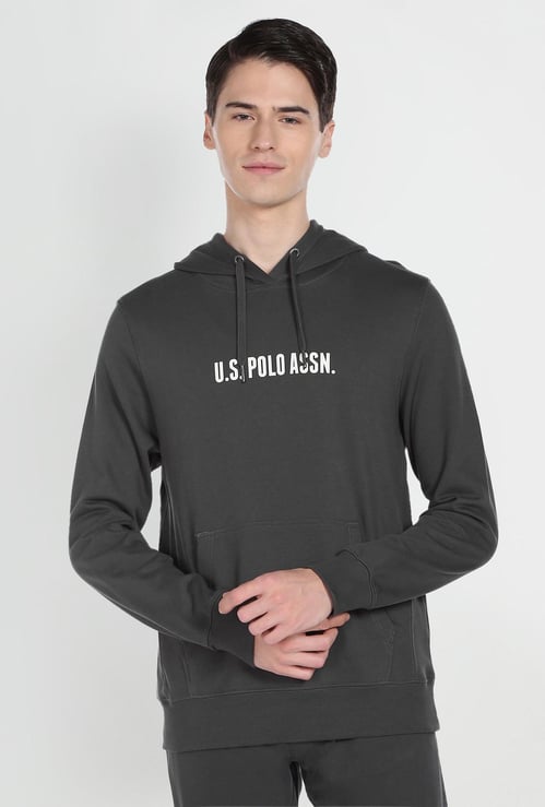 U.S. POLO ASSN. Men Printed Hooded Sweatshirt