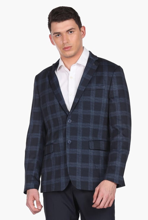ARROW Men Checked Slim Fit Formal Blazer