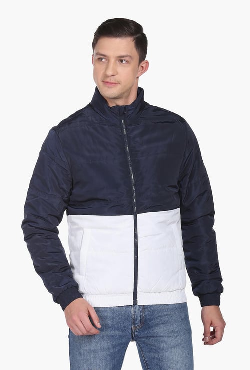 U.S. POLO ASSN. Men Colourblocked Padded Bomber Jacket