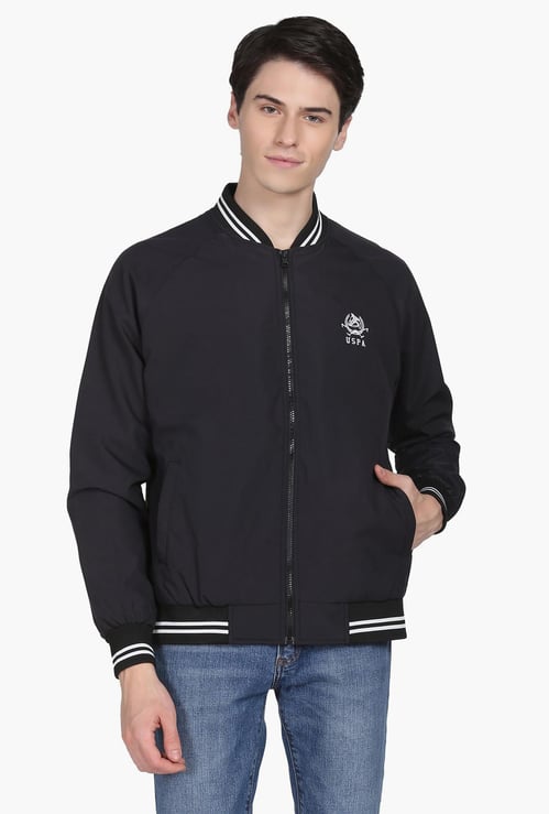 U.S. POLO ASSN. Men Solid Full Sleeves Bomber Jacket