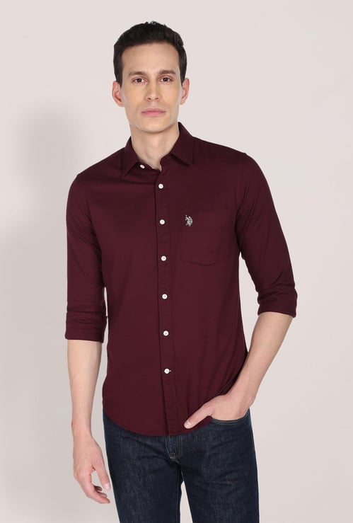 U.S. POLO ASSN. Men Solid Regular Fit Casual Shirt