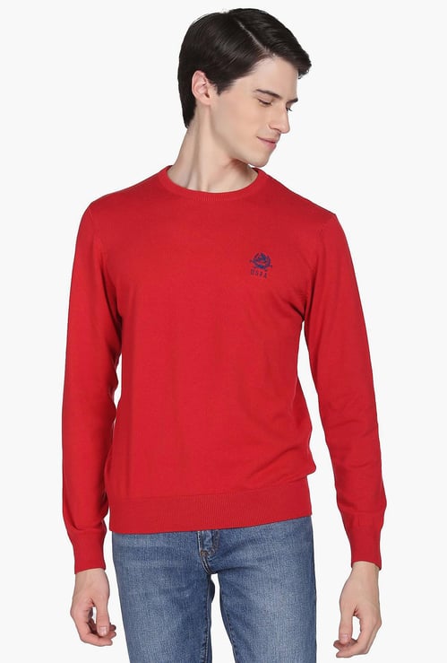 U.S. POLO ASSN. Men Solid Crew Neck Sweater
