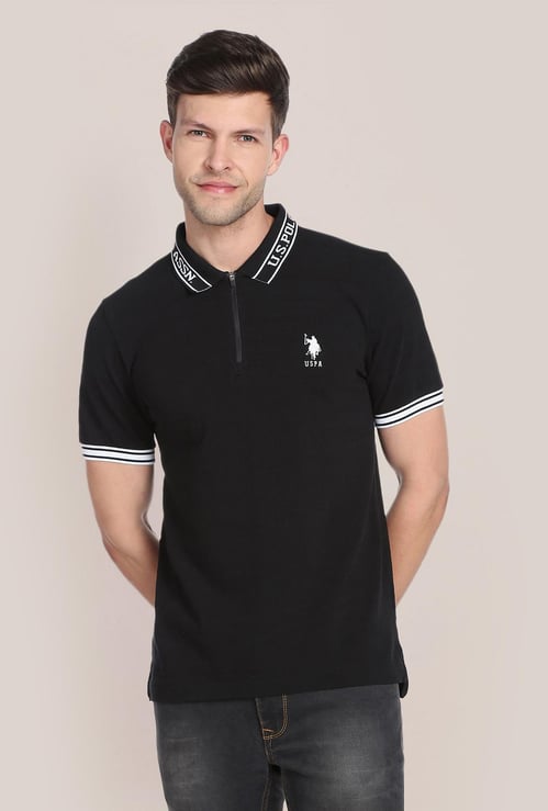U.S. POLO ASSN. Men Solid Slim Fit Polo T-Shirt