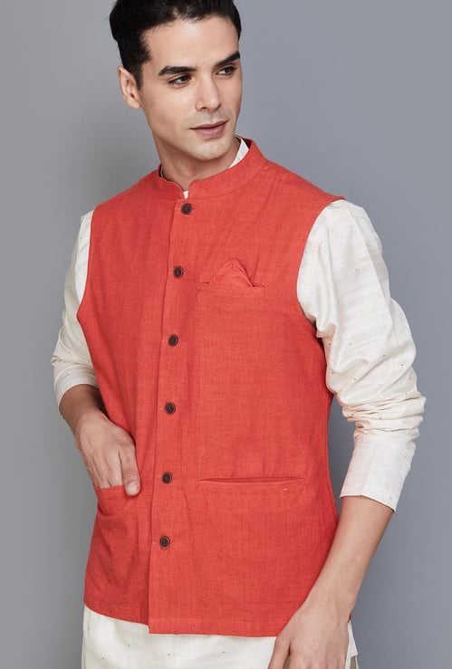 MELANGE Men Solid Nehru Jacket