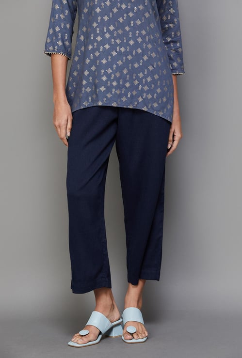 MELANGE Women Solid Elasticated Ethnic Pants