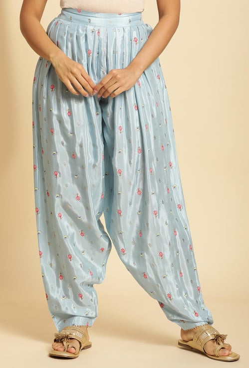 W Women Floral Printed Elasticated Patiala Pants