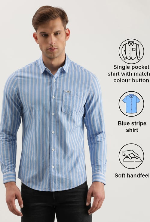 LEE Men Striped Slim Fit Casual Shirt