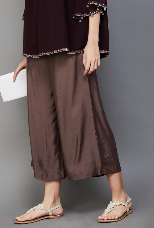 MELANGE Women Solid Flared Palazzos