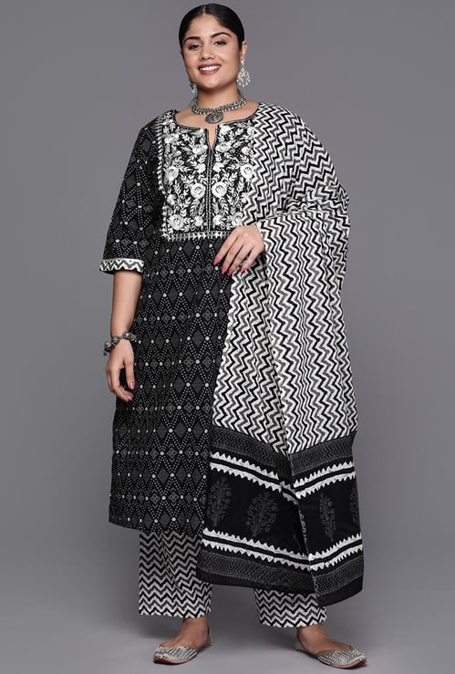 EXTRA LOVE BY LIBAS Women Printed Straight Kurta Set