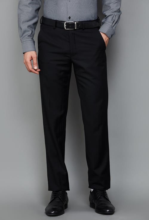 VAN HEUSEN Men Solid Slim Tapered Fit Formal Trousers