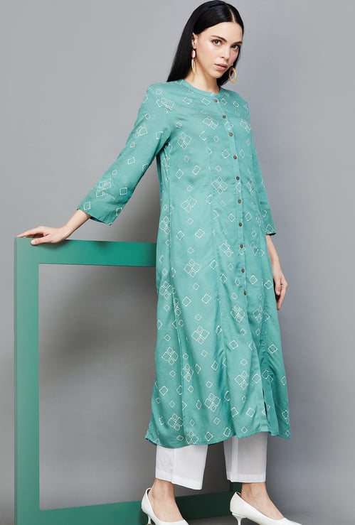 MELANGE Women Geometric Print A-line Kurta