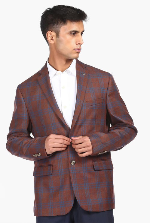 ARROW Men Checked Single Breasted Blazer