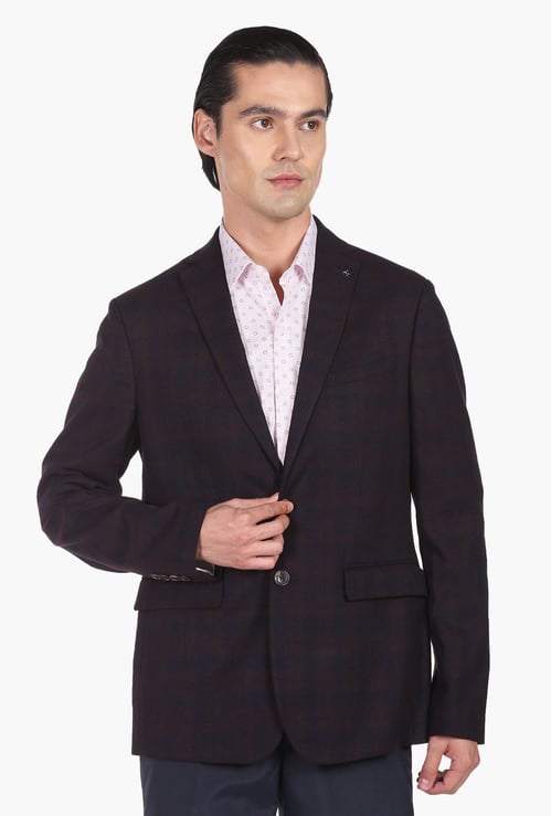 ARROW Men Checked Single Breasted Formal Blazer