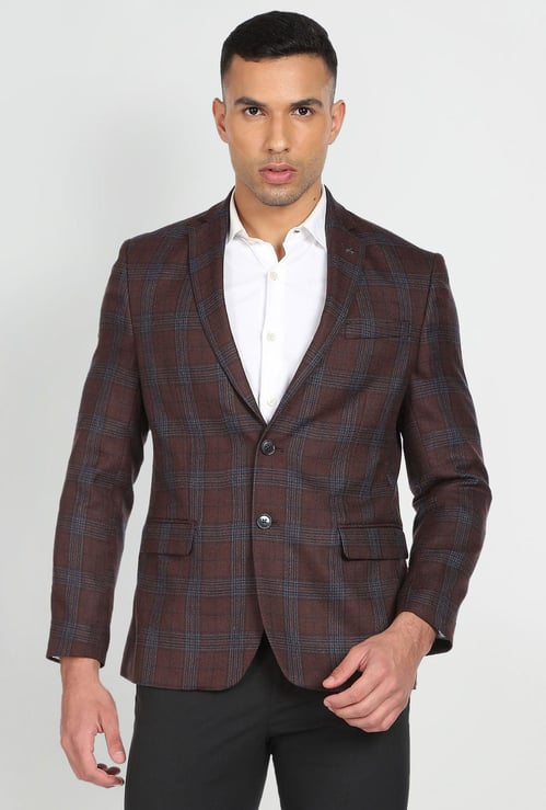 ARROW Men Checked Regular Fit Formal Blazer