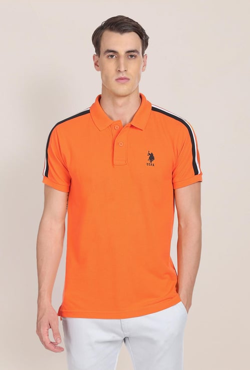 U.S. POLO ASSN. Men Solid Regular Fit Polo T-shirt