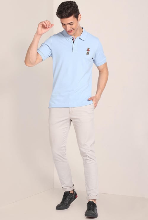 U.S. POLO ASSN. Men Solid Slim Fit Polo T-Shirt
