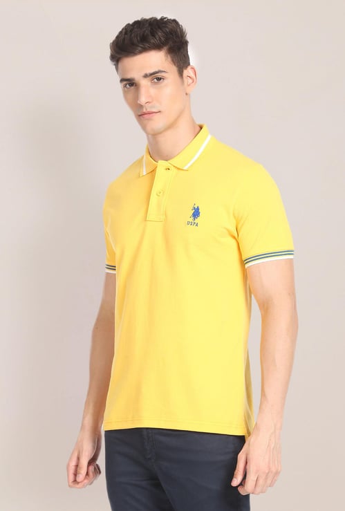 U.S. POLO ASSN. Men Solid Slim Fit Polo T-shirt