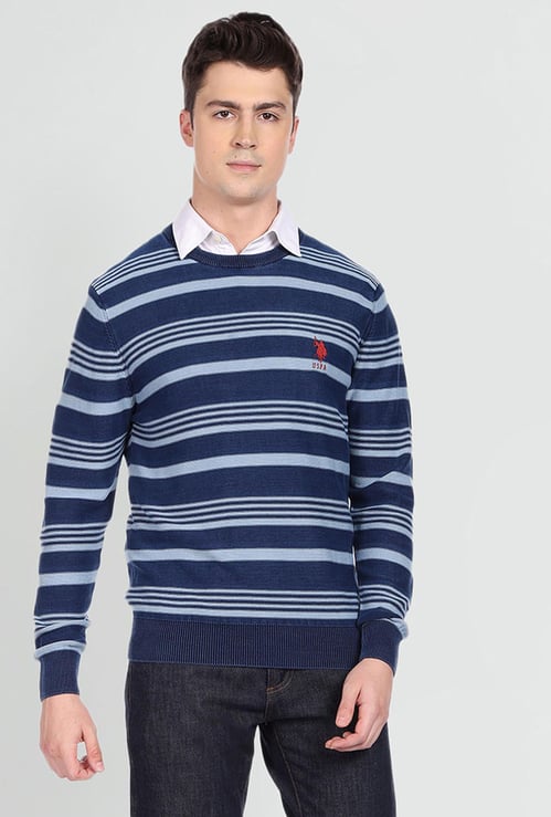 U.S. POLO ASSN. Men Horizontal Striped Sweater
