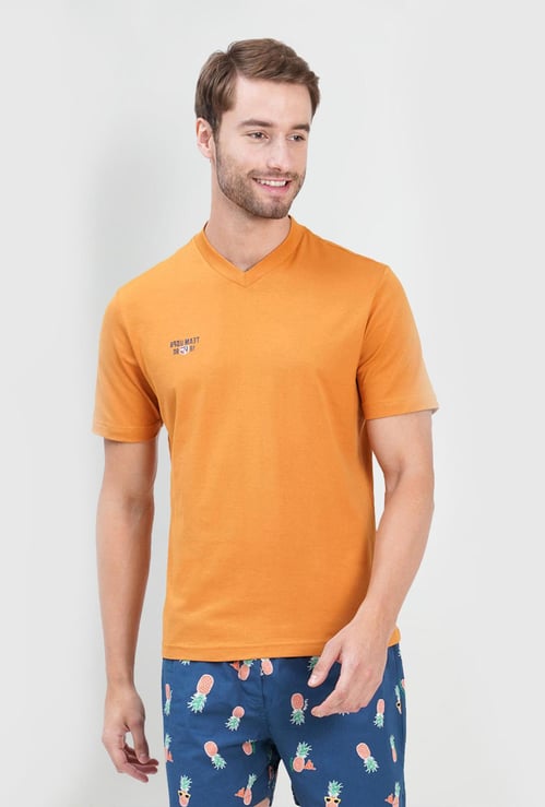 U.S. POLO ASSN. Men Solid Comfort Fit Lounge T-shirt