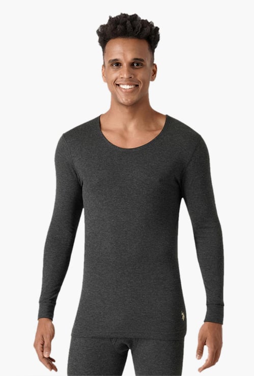 U.S. POLO ASSN. Men Solid Slim Fit Thermal T-Shirt