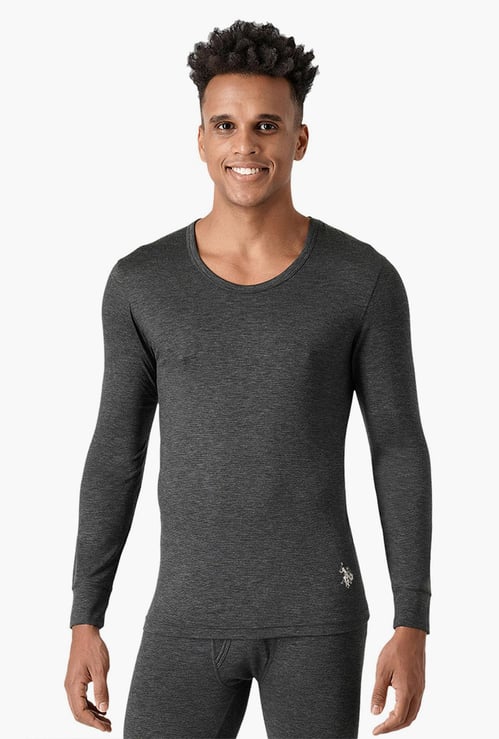 U.S. POLO ASSN. Men Solid Slim Fit Thermal T-shirt