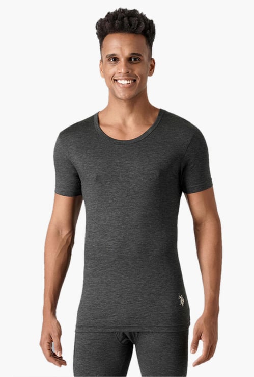 U.S. POLO ASSN. Men Solid Thermal T-shirt