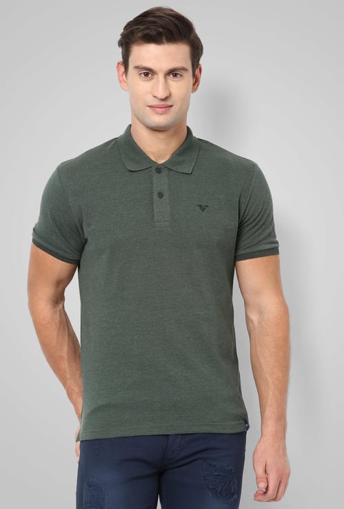 FAME FOREVER Polo Neck Solid T-Shirt