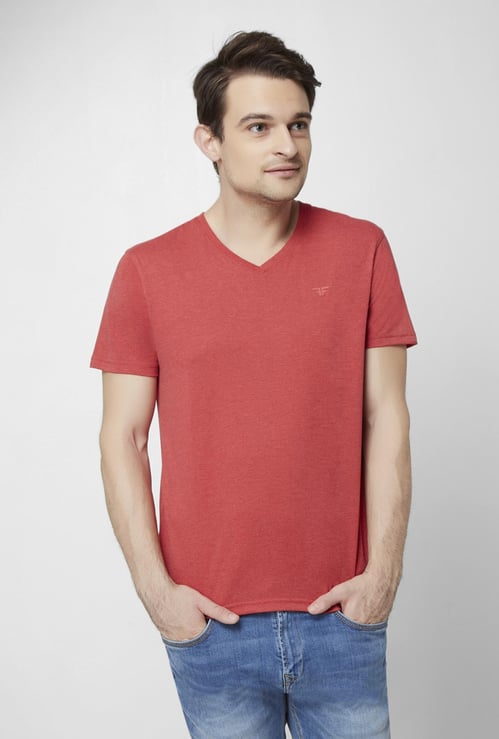 FAME FOREVER V-Neck Solid T-Shirt