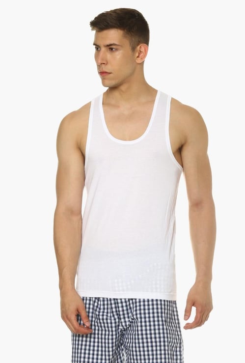 VAN HEUSEN All Day Fresh Combed Cotton Vest - Pack Of 2