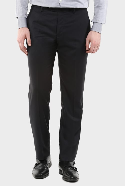 LOUIS PHILIPPE Flat Front Formal Trousers