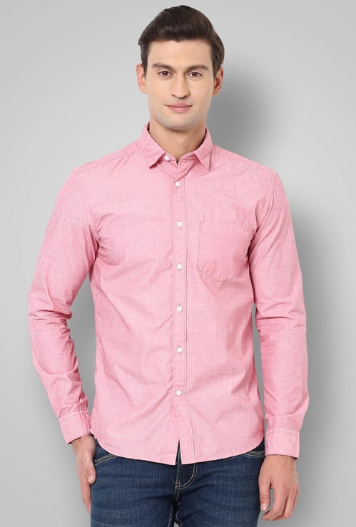 CODE Solid Spread Collar Shirt