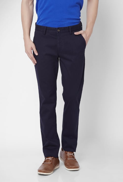 CODE Solid Flat Front Slim Fit Pants