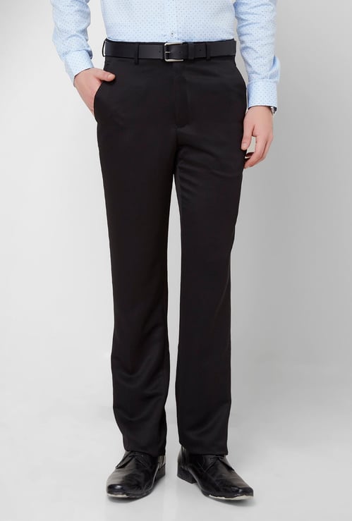 V DOT Flat Front Slim Fit Trousers