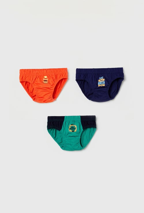 Boys Printed Elasticated Brief - Pack of 3 
