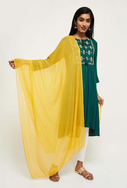MAX Solid Beaded Hem Dupatta