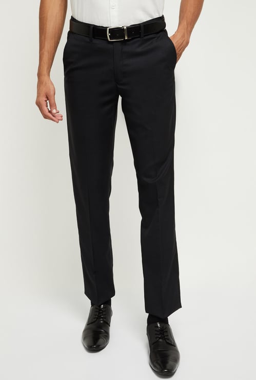MAX Solid Slim Fit Formal Trousers