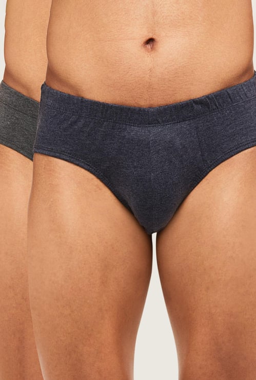 Men Assorted Solid Brief - Pack of 2