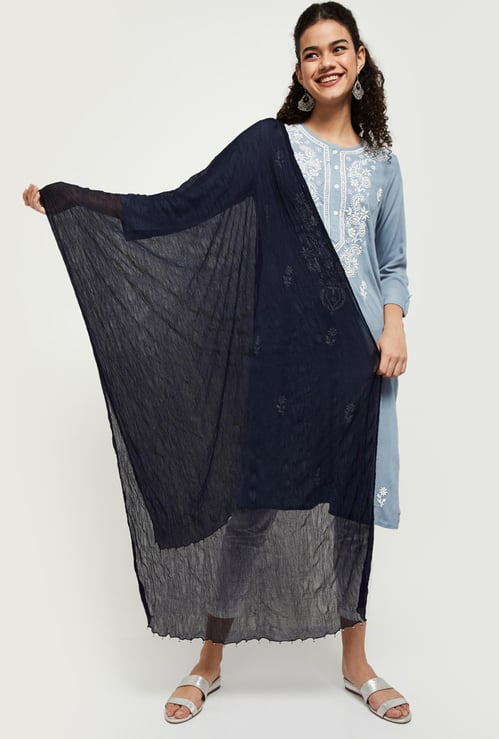 Women Embellished Crinkled Dupatta 