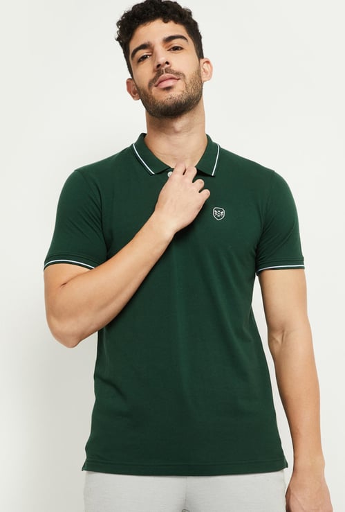 MAX Men Solid Slim Fit Polo T-shirt