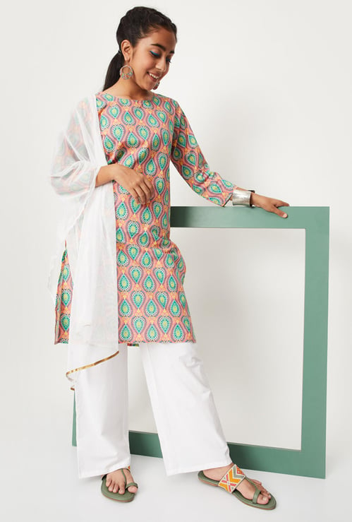 Girls Printed Kurta Set