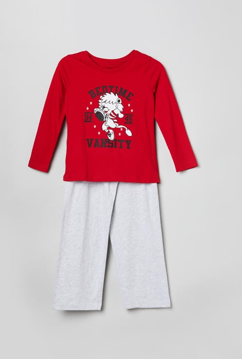 Boys Printed Lounge T-shirt with Pyjama 