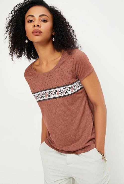 Women Printed Round Neck T-shirt